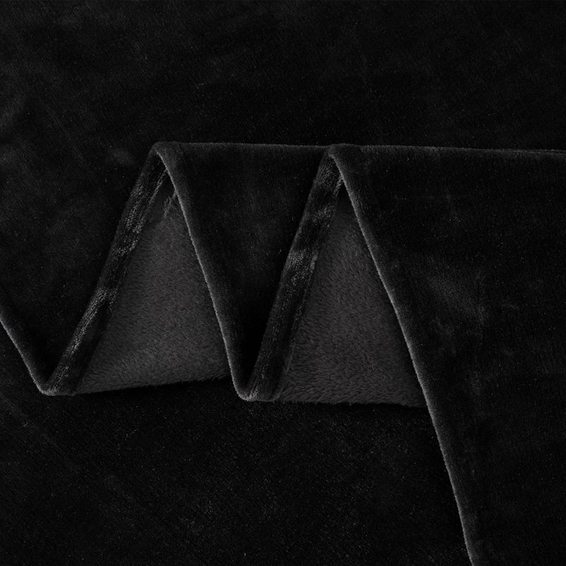 Soft Fleece Sheet Set, Black, King Sheet Set with 2 Pillowcases