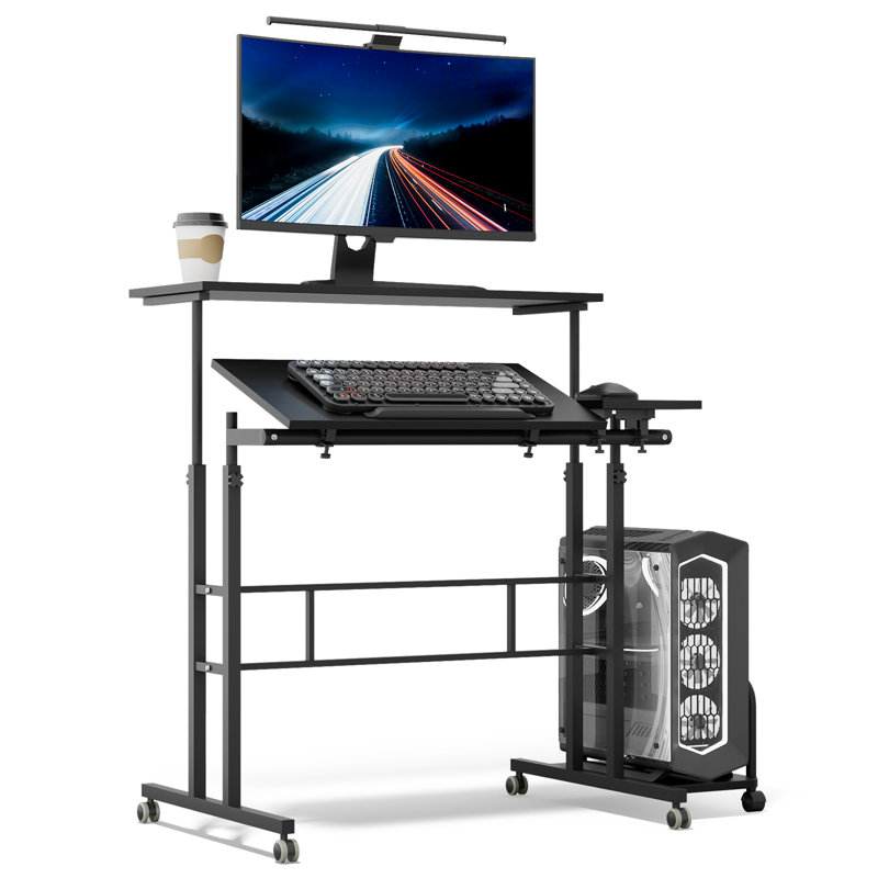 Palocz MDF Iron Standing Desk Computer Desk, Black