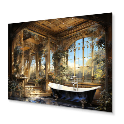 «Bathroom & Golden Luxe II», impression d'art sur métal