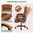 Ergonomic Office Chair,Executive Computer Chair With  Footrest Brown Leather