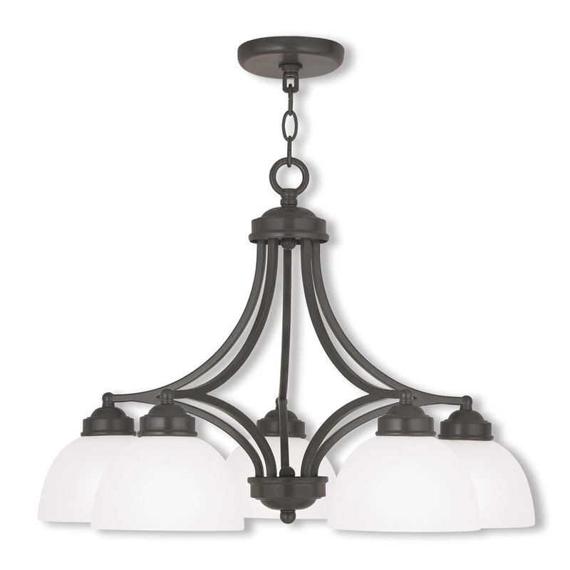 Annete 5 - Light Steel Dimmable Chandelier, English Bronze