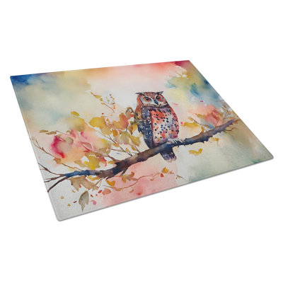 Elf Owl Glass Cutting Board
