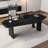 Black Free Form Solid Wood desk-2088366680