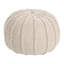 Repose-pieds rond tricoté, détails tissés à la main, coton beige 20 pouces