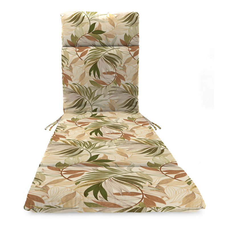 72" x 22" Outdoor Chaise Lounge Cushion with Ties and Loop, Oasis Nutmeg Paisley
