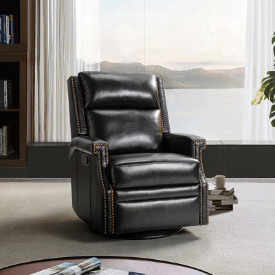 Manning 29.6" Wide Genuine Leather Manual Recliner
