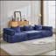 Canapé à compression, canapé-lit convertible au sol avec structure de forme fixe, canapé modulaire désossé, sans assemblage, tissu chenille, pour le salon et la chambre à coucher, bleu foncé-1187957016