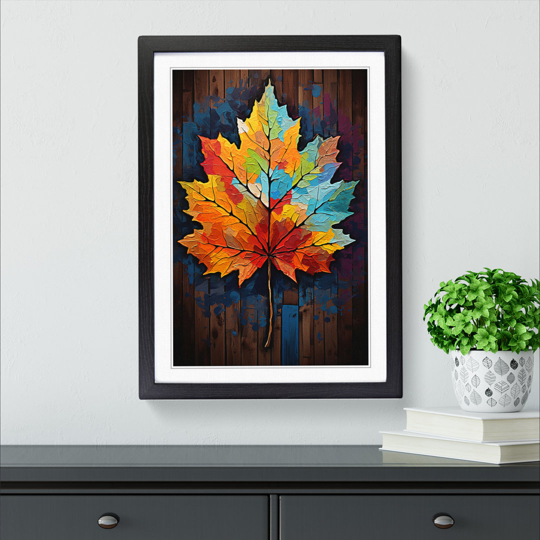Leaf Pop No.2 - Single Picture Frame Print on Wood