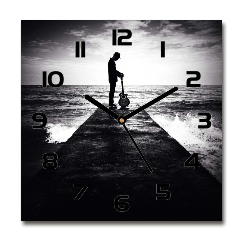 Incoronato Glass Wall Clock, Black