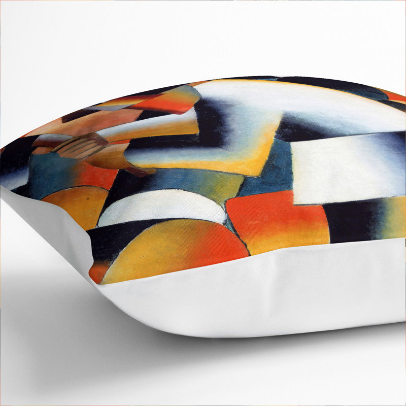 The Woodcutter Abstract Scatter Cushion with Filling, 40cm H x 40cm W x 15cm D, White