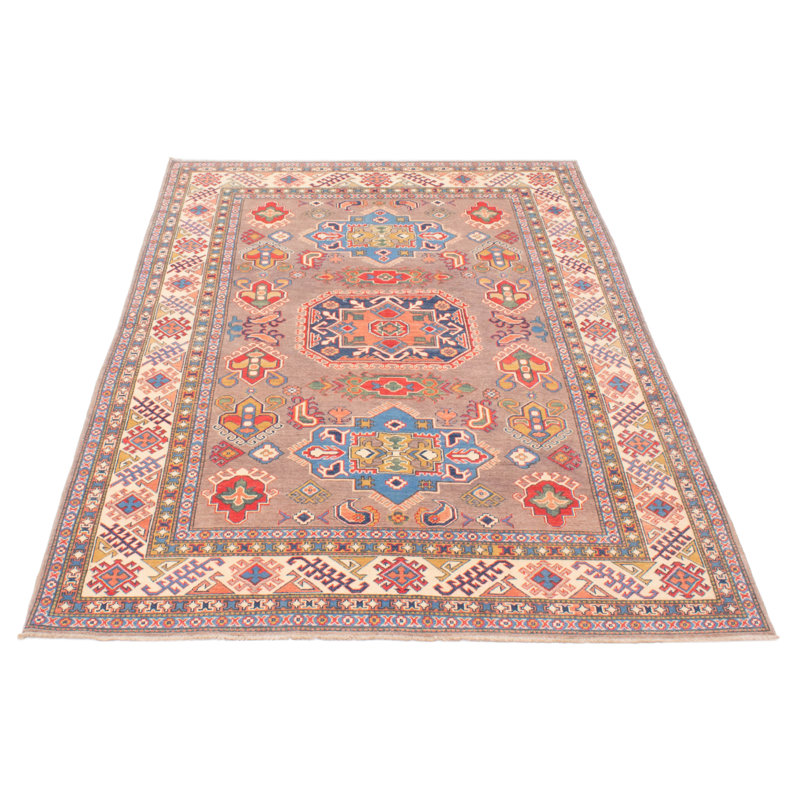 Tapis brun d'Uzbek Ghazni 6 pi 6 po x 9 pi 4 po