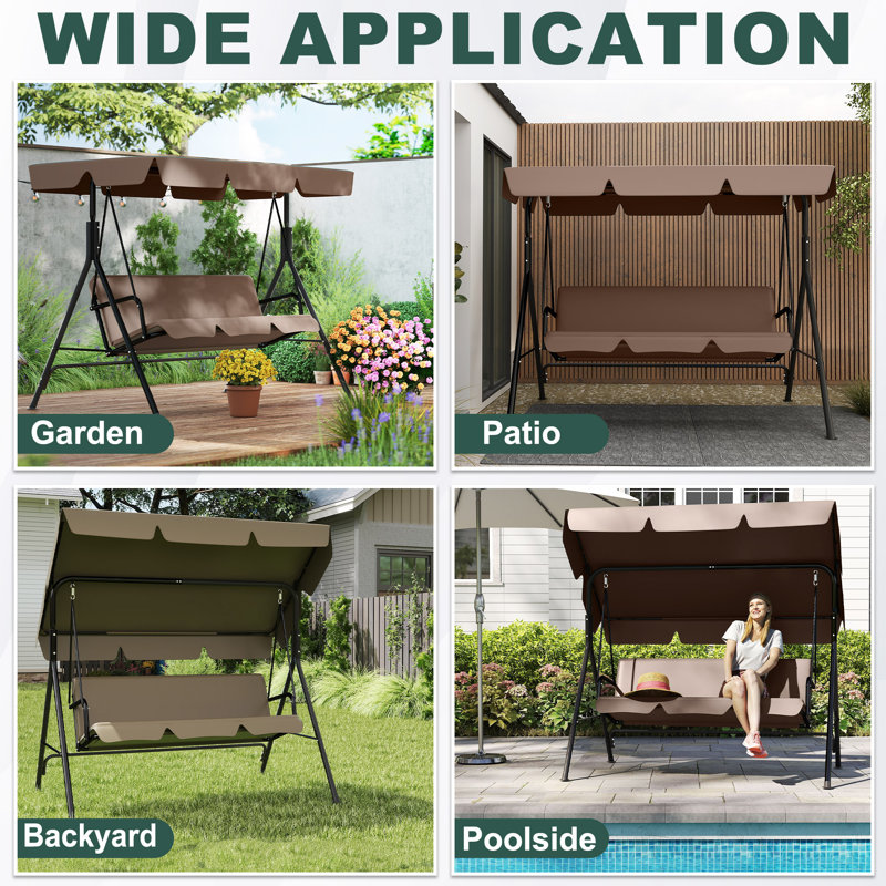 Porch Swing with Canopy, Brown, 176