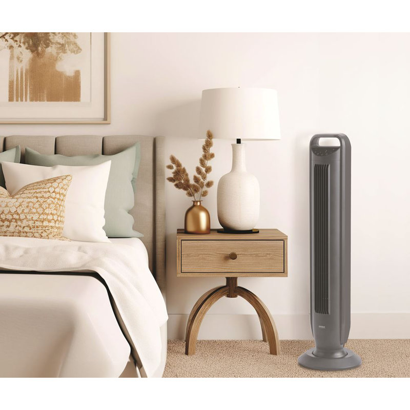 Ventilateur tour gris avec commande tactile