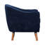 Chaise d'appoint de style Mid-Century moderne bleu, revêtement en tissu texturé, structure en bois massif, dossier à coutures latérales, pieds bruns, siège de 20,5 po de largeur de siège, tissu chenille, fabrication, ensemble de 26,5 po