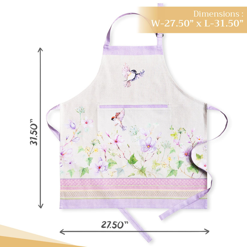 Tablier pour femme avec poche 100% coton 27,50 po x 31,50 po Maison d 'Hermine
