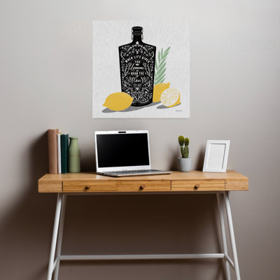Art contemporain avec spiritueux gin et alcool citronné