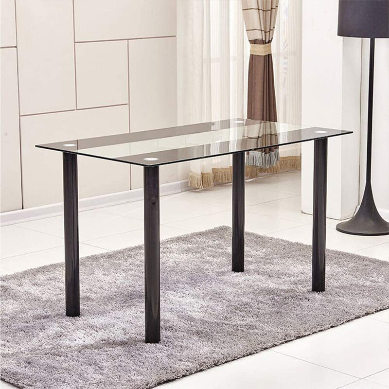 Althee Glass Top Metal Base Dining Table