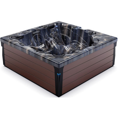 Luxuria Spas 220 Volt 6 Person 88 - Jet Acrylic Square Standard (Hardwired) Hot Tub with Ozonator and Built-In Speaker
