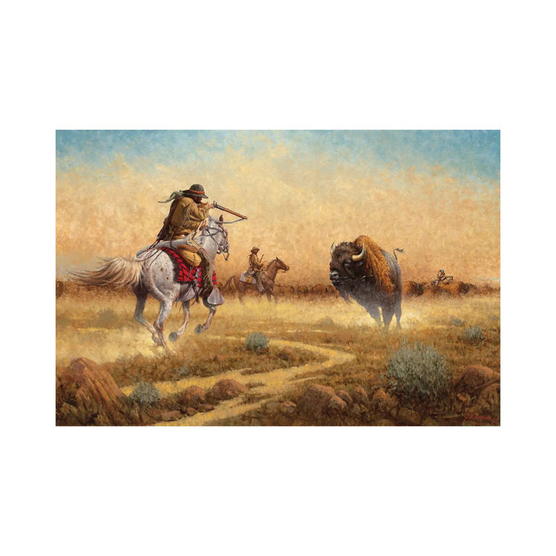 «Showdown» par Joe Velazquez - peinture sur toile tendue, H 12 po x l 18 po x 1,5 po