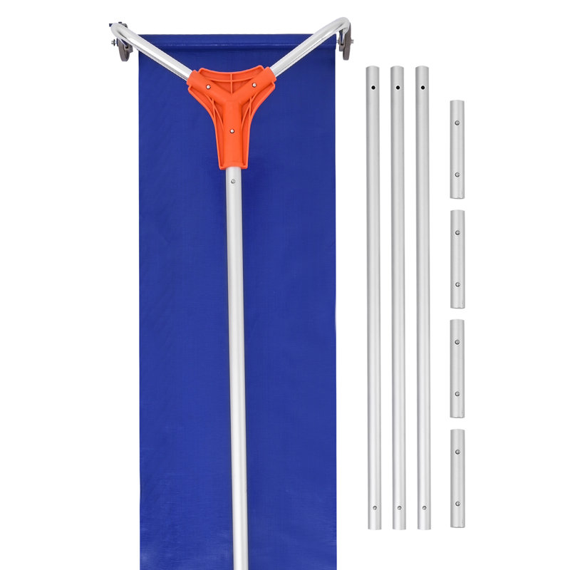 Rame de toit en aluminium de 17 po avec roues et glissoire de 4,1 à 17,2 pi