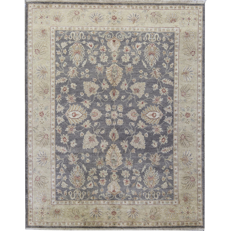 Tapis beige noué à la main de haute qualité