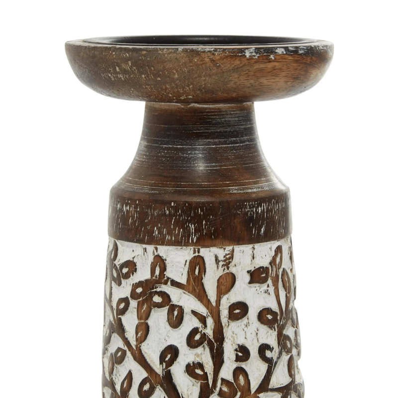Candle Brown Mango Wood Handmade Tree Candle Holder