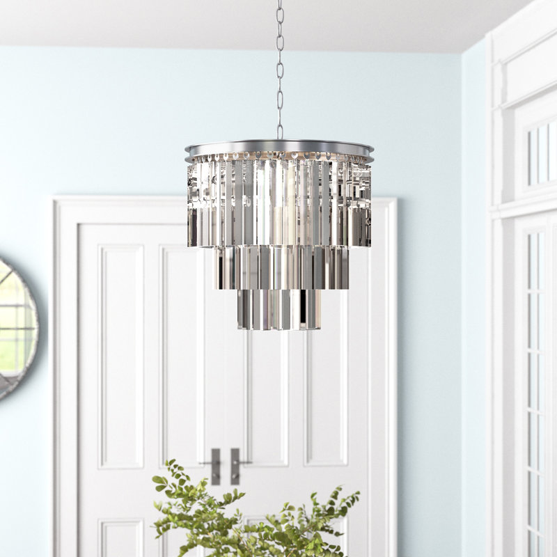 Yazmin 6 - Light Crystal Pendant, Polished Nickel, Crystal (Clear)