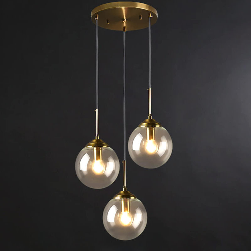 Abdulmannan 3 - Light Kitchen Island Pendant, Clear, Clear