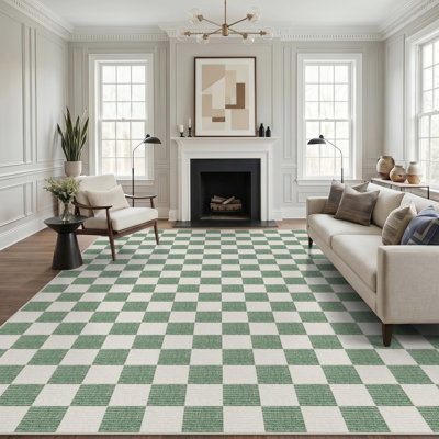 Modern Plaid Washable Area Rugs for Living Room, Bedroon, Dining Room