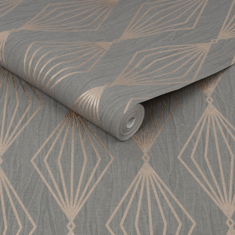 Boutique Marquise Geometric Wallpaper, Smoke