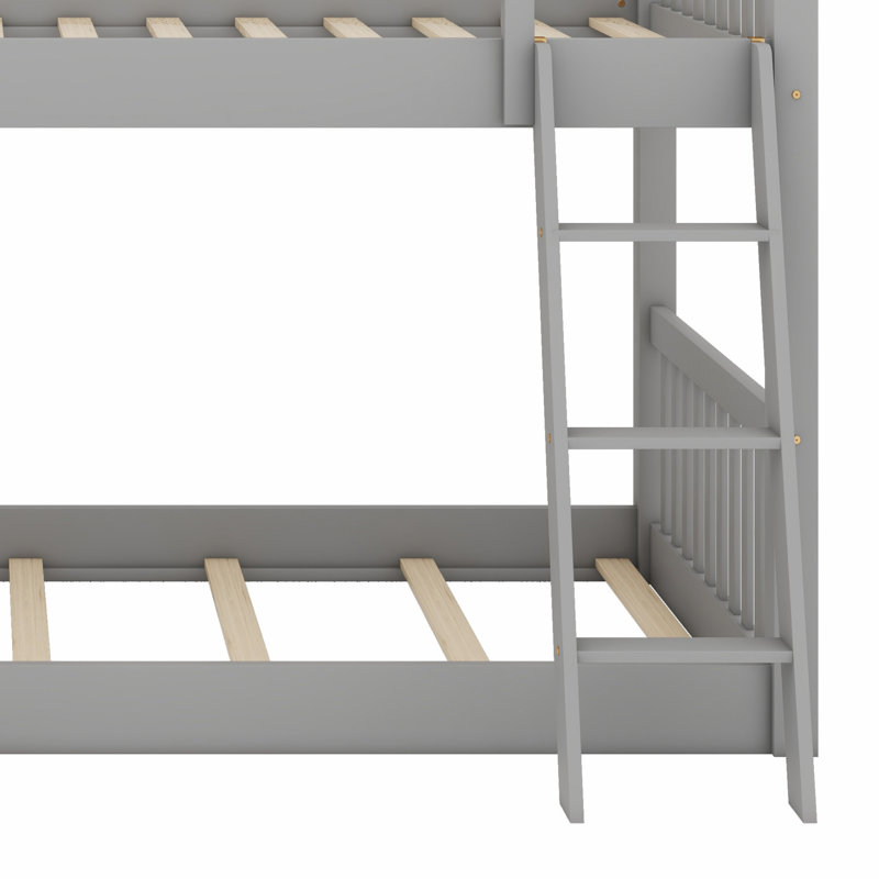 Lit superposé Cozy Kids avec glissoire et échelle, Grey