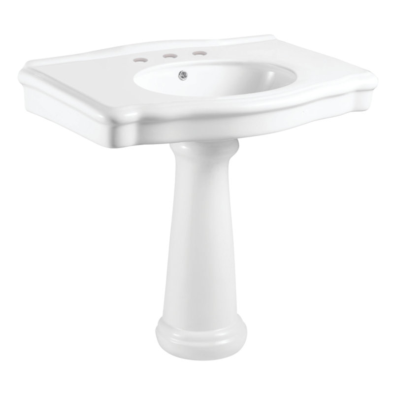 Kingston Brass Sovereign 35-Inch Ceramic Pedestal Sink, 8" Centers