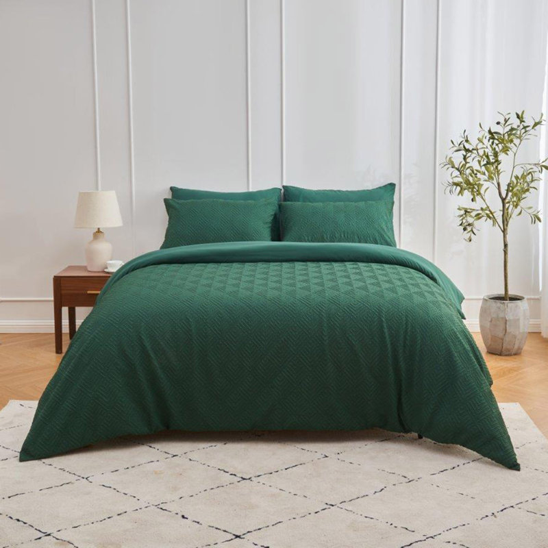 Polyester Geometric Duvet Cover with Pillowcases, Kingsize Duvet Cover set + 2 Standard Pillowcase