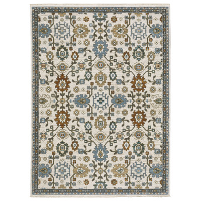 Tapis oriental floral / ivoire Eldyn