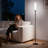 65'' Black Stepless Adjustable LED Floor Lamp with Remote Control & Foot Switch