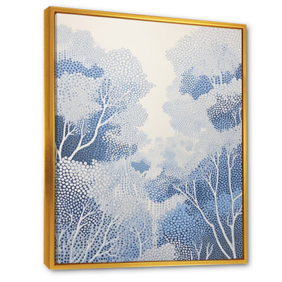 " Monochromatic Blue Coral Trees Collage "