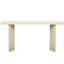Console élégante avec pieds géométriques en placage de pin, style traditionnel américain, idéale pour la salle à manger ou le bureau. Finition lisse, aspect harmonieux, structure robuste pouvant supporter jusqu'à 54 kg.