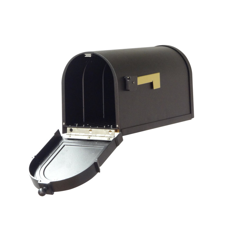 Berkshire Black Aluminum Curbside Mailbox with Ashland Post