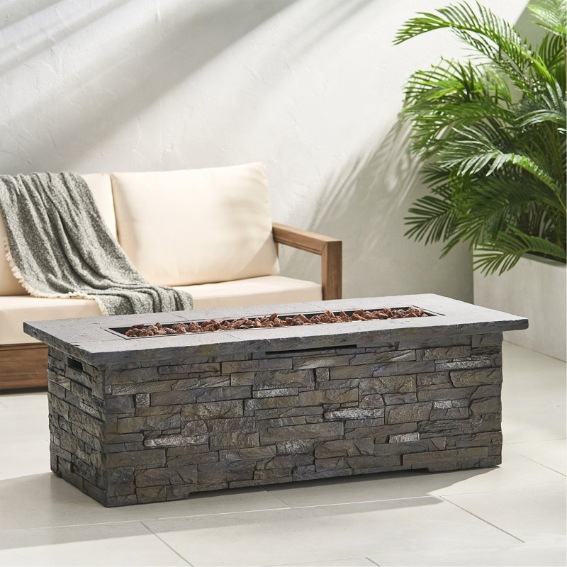 Foyer d'extérieur au propane en béton 56 "Bgo 56", 56 ", motif pierre (couvercle de réservoir non inclus)