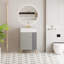 Meuble-lavabo de salle de bain avec porte à gauche et tablette ouverte à droite-1646022329