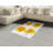 Yellow Flower High Density Long Fiber Poly Threads Decorative Area Rug Carpet-42031140