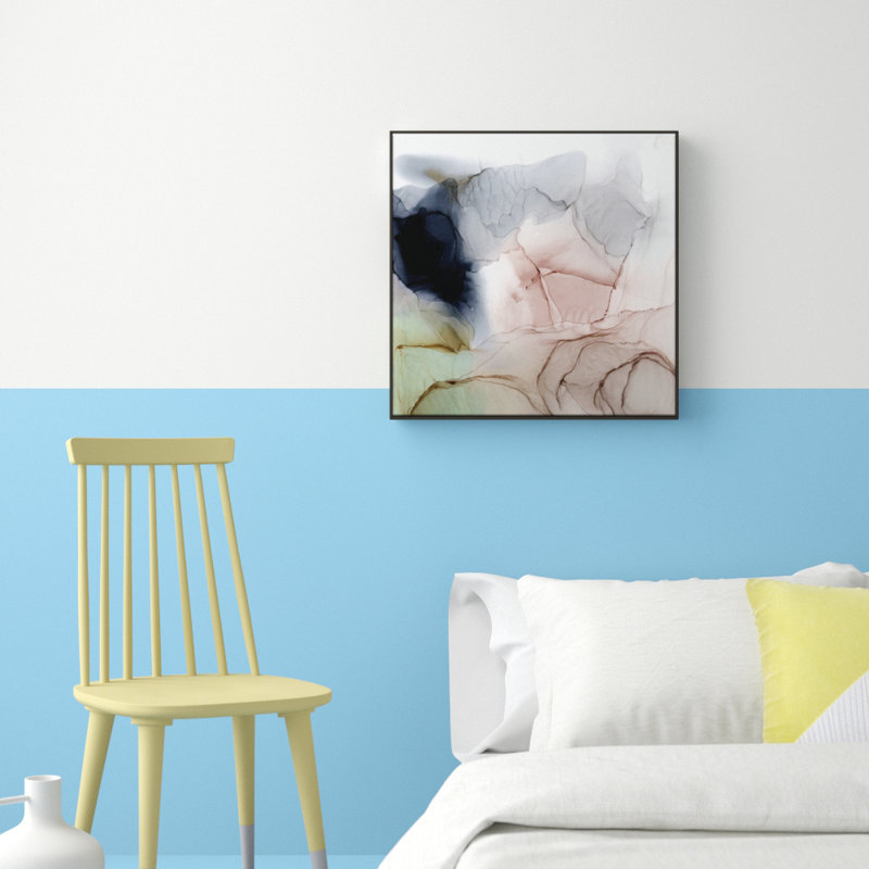 Blush by Fern Siebler - Painting on Canvas, Black Floater Frame, 62.5 cm H x 62.5 cm W x 4 cm D