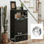 Armoire de rangement pour animaux, avec bols surélevés pour chien, noir-130603345