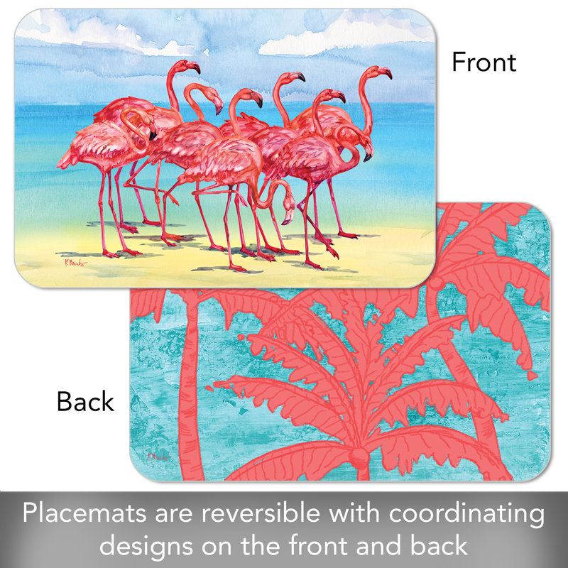 Napperons en plastique réversible Flamingo Horizon