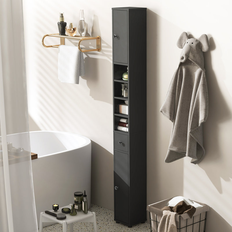 Armoire à linge autoportante Leeani, Gris
