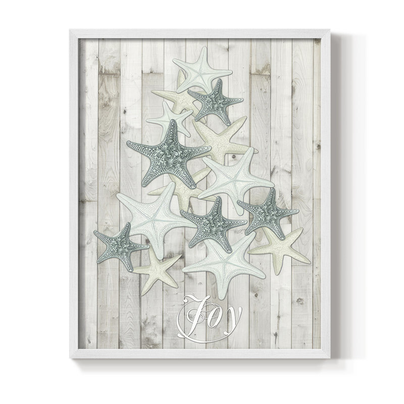 Coastal Christmas III, reproduction encadrée - bois massif, H 11 po x l 9 po, Blanc