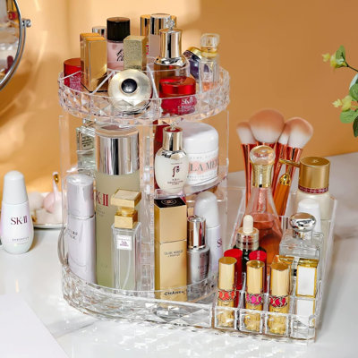 Organisateur de maquillage rotatif à 360 ° pour commode de chambre
