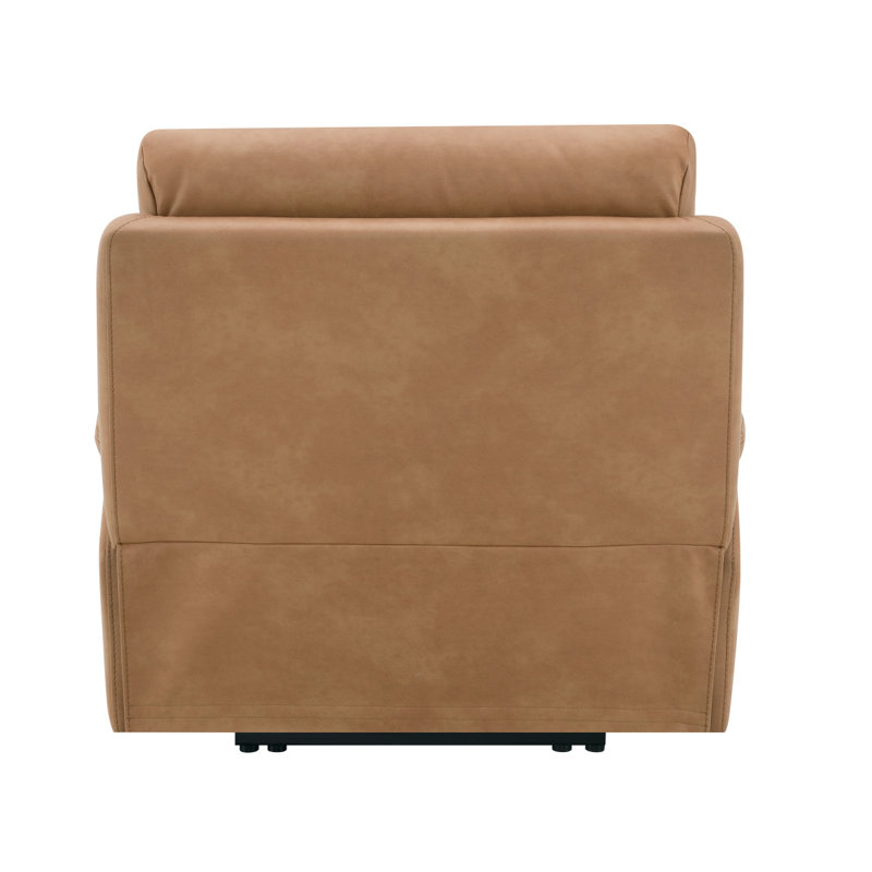 Fauteuil inclinable électrique en cuir brun Aire de Chavis avec port USB et appui-tête électrique