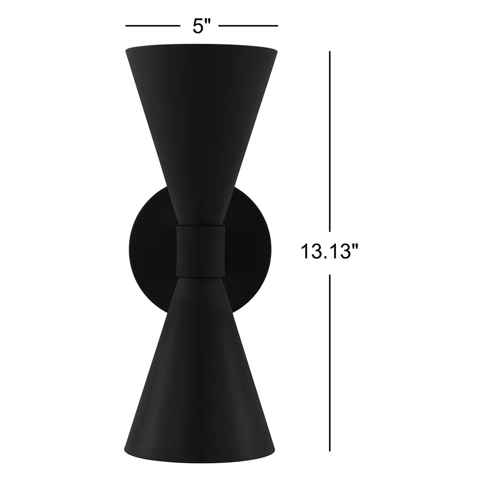 Lancaster 2 Light Bell / Cone Outdoor Steel Wall Light, 13.13" H x 5" W x 5" D