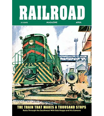 Magazine ferroviaire : le train qui fait un millier de butées, 1954 affiche rétro